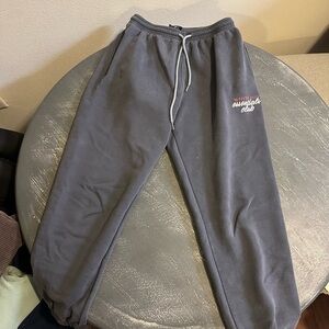 White Fox Sweatpants in Blue/Gray: Size Large.